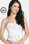 Zivame Non-Padded Short Slip Corset - Red Print — thumbnail 1
